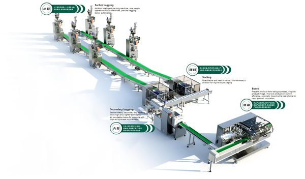 Artificial intelligence box packing line